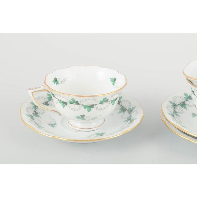 Vintage Porcelain Demitasse Cups with Saucers by Herend, Hungary, Set of 6 For Sale - Image 3 of 5