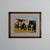 Signed watercolor-style print by Don Weller of a group of horses standing against a corral fence under a blue sky, in...