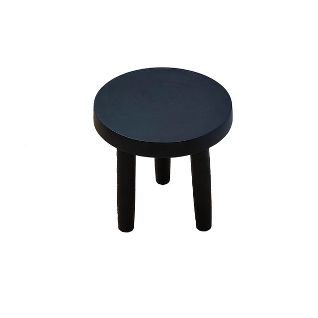 Wooden Handcrafted Mid Century Small Solid Wood Milking Stool For Sale - Image 10 of 10
