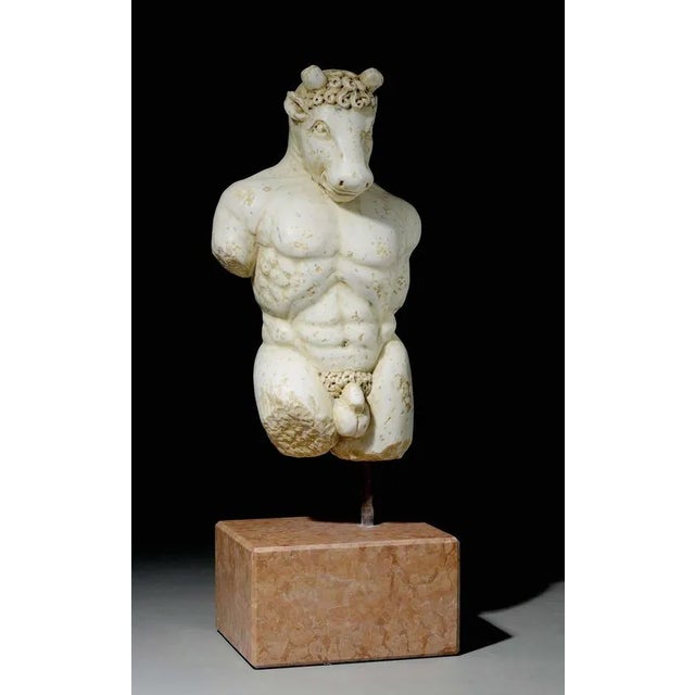 Stone 17th Century Baroque Marble Figure of the Minotaur, Italy, Set of 2 For Sale - Image 7 of 12