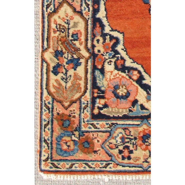 Small antique Persian Tabriz rug, very finely woven, with ornate floral design in burnt orange, Keivan Woven Arts / rug...