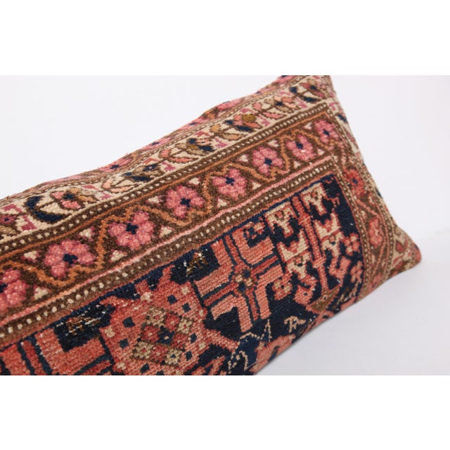 Decorative Lumbar Cushion – Vintage Rug Style Throw Pillow -16'' X 38'' For Sale - Image 9 of 12