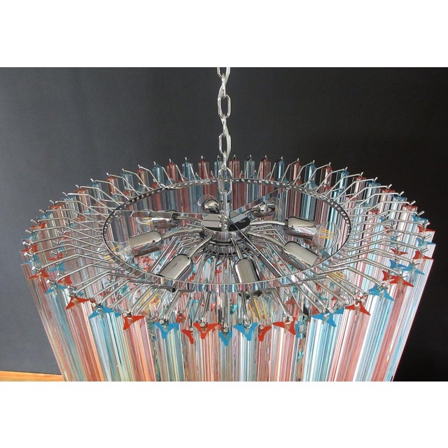 Large Triedri Murano Glass Prism Chandelier, 1990s For Sale - Image 10 of 18