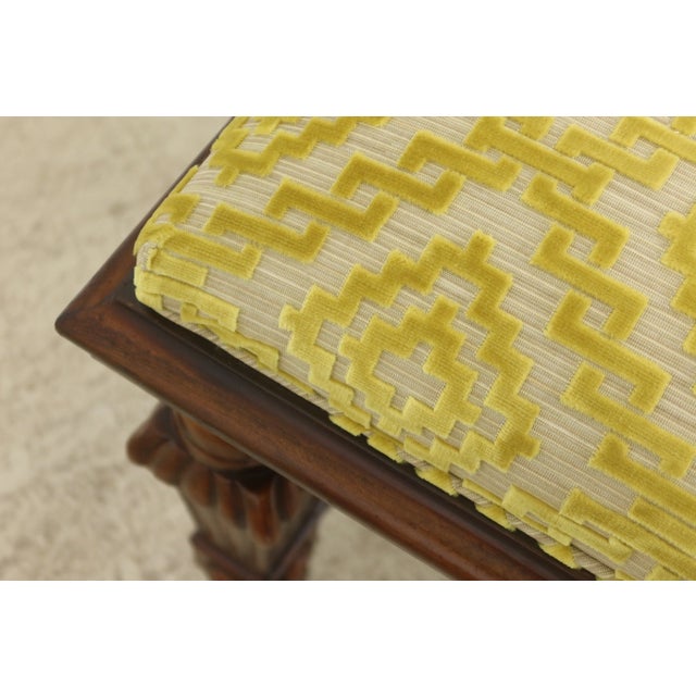 Pair Modern Print Upholstered Continental Stools For Sale - Image 4 of 9