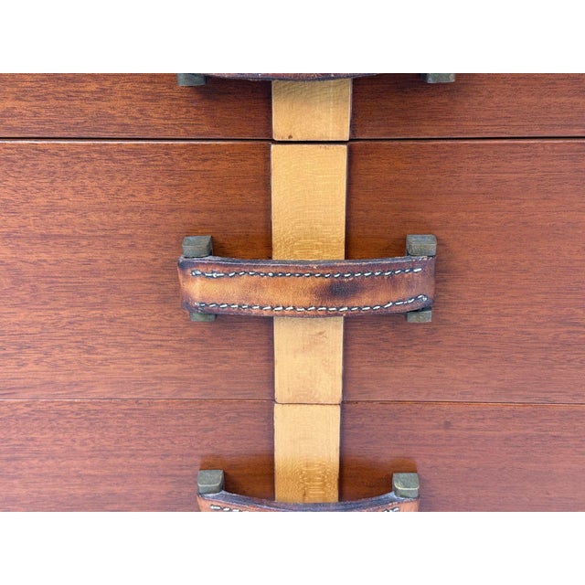 Brown Paul Frankl, Rare Nightstands, Mahogany, Rock Maple, Brass, Leather, Usa, 1950s For Sale - Image 8 of 14