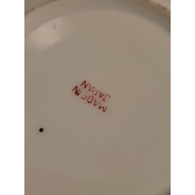 1950s Vintage Japanese Crane Hand Painted Porcelain Plates/Saucers - Set of 5 For Sale - Image 5 of 9