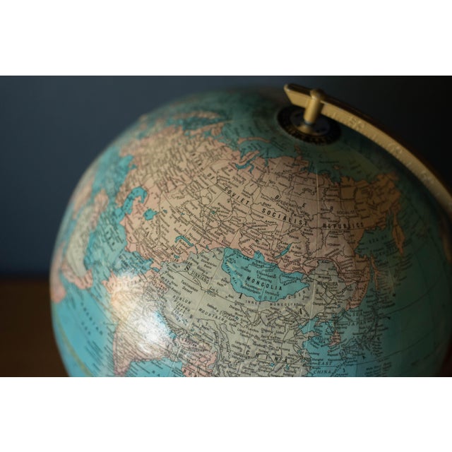 Mid Century Modern Cram's Imperial World Desktop Globe on Stand For Sale In Monterey, CA - Image 6 of 8