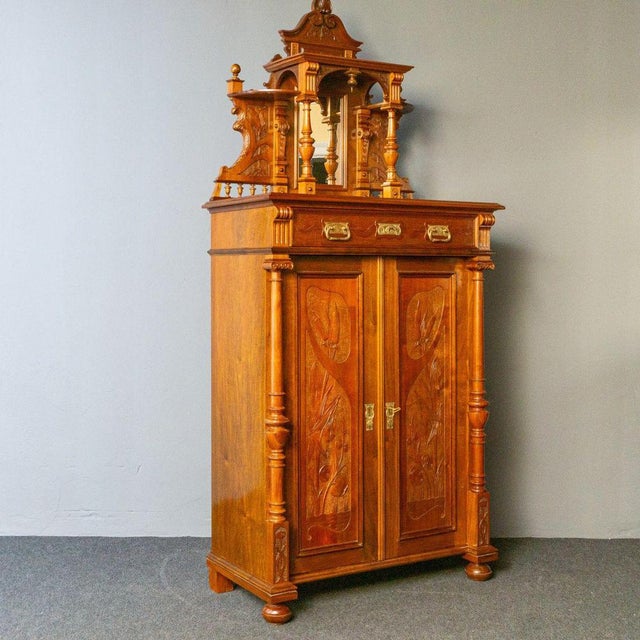 Vertiko with attachment Epoch & style: Wilhelminian period, transition to Art Nouveau - around 1900 Features -...