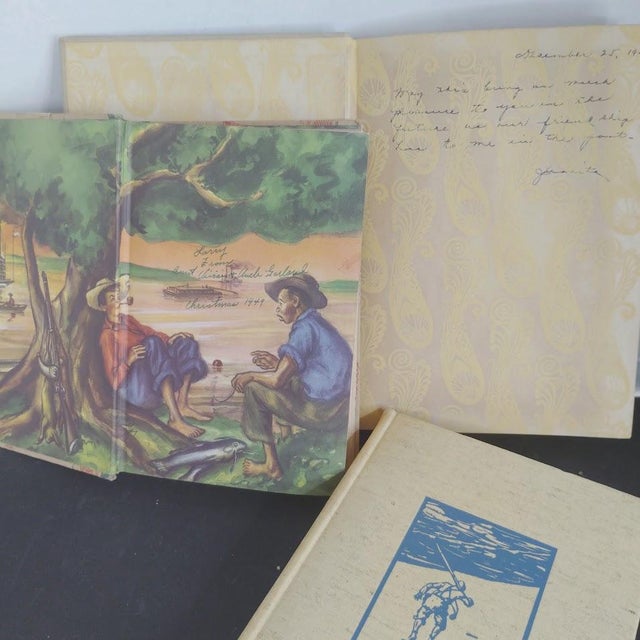 Vintage Decorative Classic Children's Books Adventures of Robinson Crusoe, Pinocchio, Huckleberry Finn & More Set of 7 For Sale In Houston - Image 6 of 7