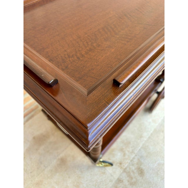 Mid-Century French Wooden Bar Cart Trolley, 1950s For Sale - Image 13 of 18