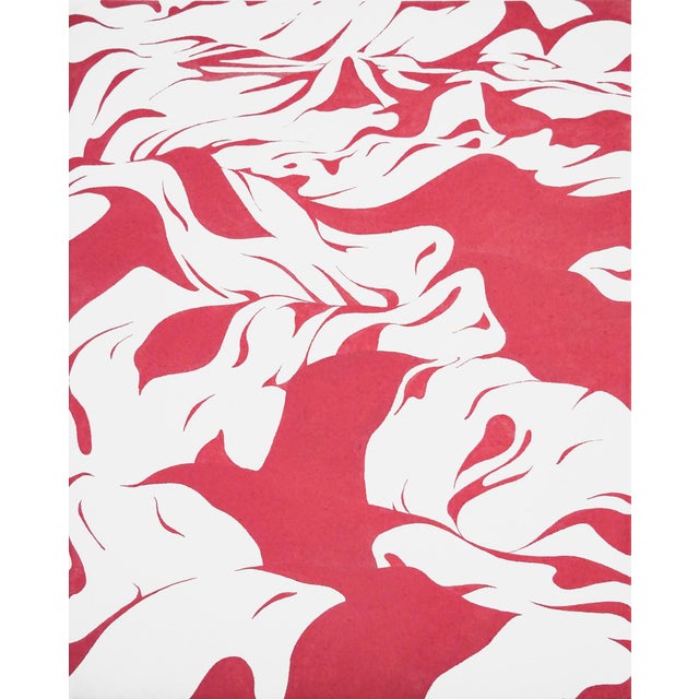Max Kremer "Waves" Contemporary Pink & White Abstract Foliage Landscape Painting, 2023 For Sale