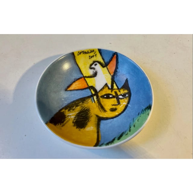 Blue Small Porcelain Art Dish by Corneille, 2001 For Sale - Image 8 of 8
