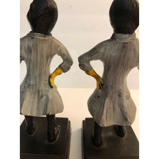 Metal Pair of 1960s Yellow Vest / Gray Jacket "Butler" Monkey Candle Holders For Sale - Image 7 of 12