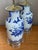 Vintage Glazed Ceramic Blue and White Lamps - A Pair For Sale - Image 9 of 12