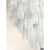Contemporary italian chandelier with transparent venied-white “tronchi ” murano glass . this round chandelier showcases a...