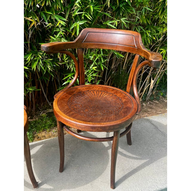 Early 20th Century Pair of Antique Thonet-Style Bentwood Armchairs For Sale - Image 5 of 12