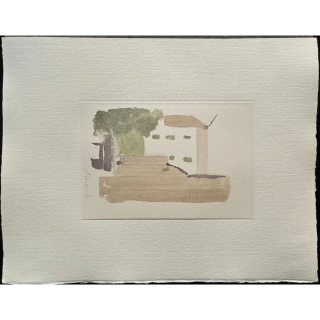 Giorgio Morandi (1890-1964) "Paesaggio" (Landscape) Colour Photo-lithograph on thick cotton handmade paper Signed in the...