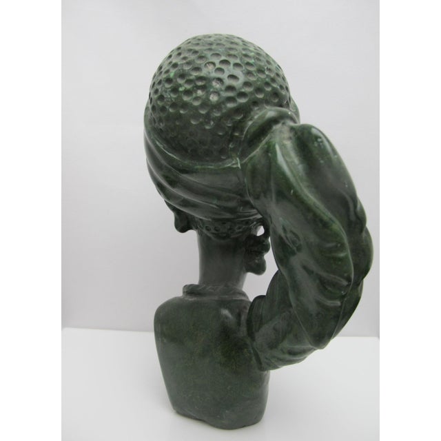 Shona J Chirunga African Carved Verdite Green Stone Figural Bust Sculpture For Sale In Portland, OR - Image 6 of 12