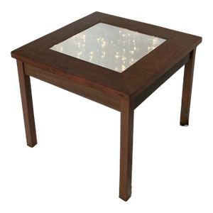 Vintage Infinity Led End Table Accent Side Walnut Table, Circa 1960s