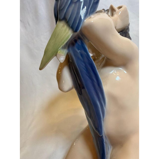 Traditional Vintage Royal Copenhagen Faun with Parrot Figurine #752 by Christian Thomsen For Sale - Image 3 of 9