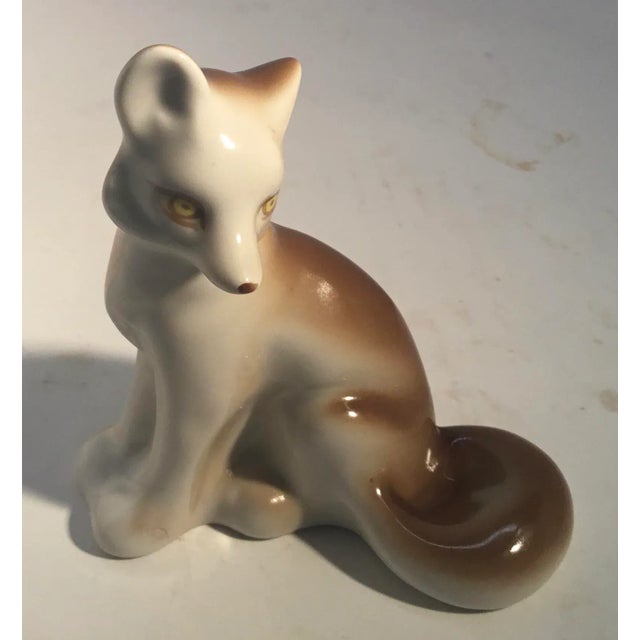 Vintage Russian Porcelain Figurine of a Fox For Sale - Image 12 of 12