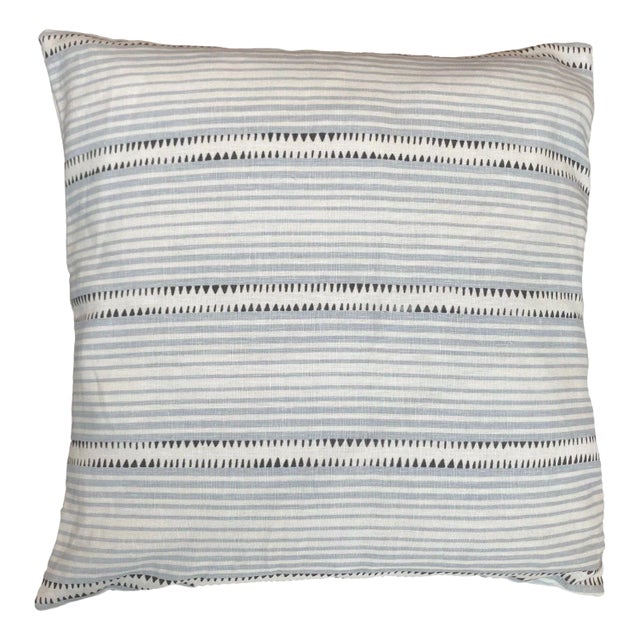Blue & White Stripe Pillow Cover For Sale