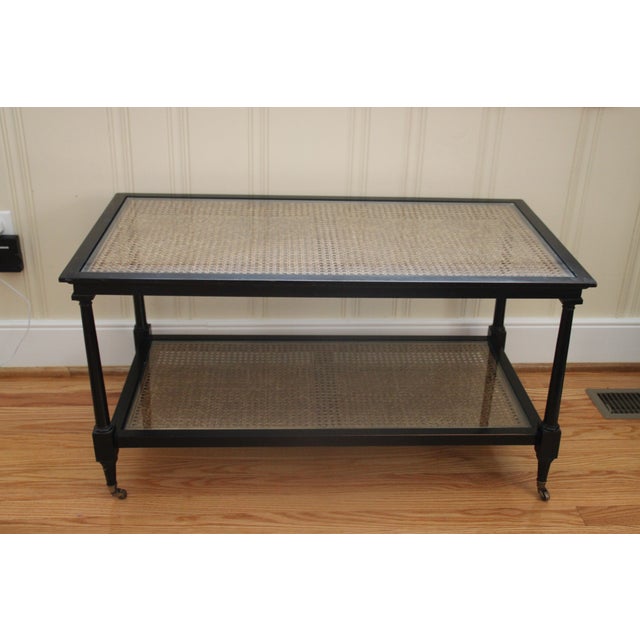 Cane & Glass Top Cocktail Table Chairish