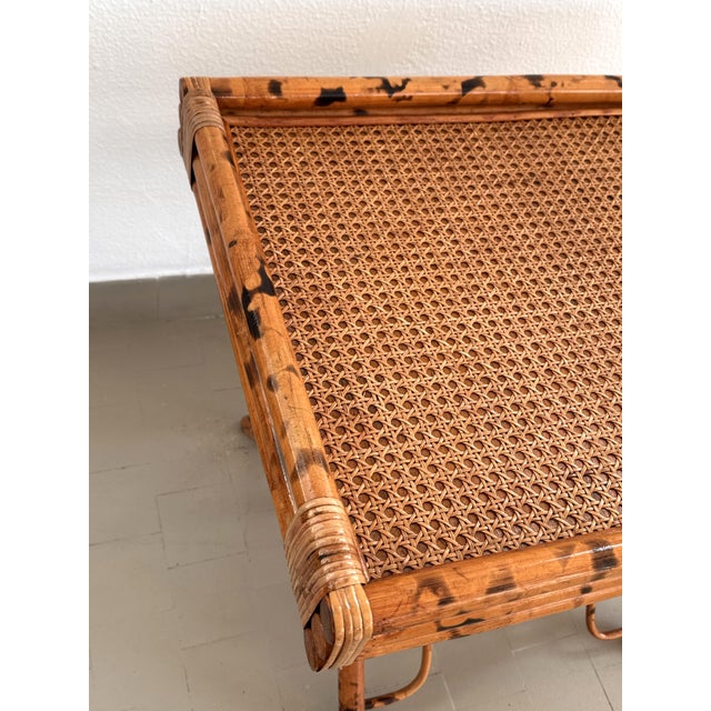 Mid-Century French Bamboo Folding Tray Table in Lacquered Wood, 1970s For Sale - Image 13 of 18