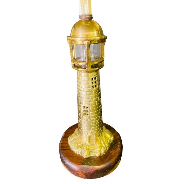 Mid Century Modern Brass Lighthouse Lamp With Beacon Light Chairish
