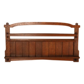 Antique Gustav Stickley Mission Oak Plate Rack #903 For Sale