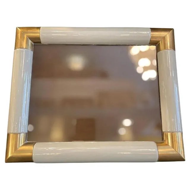 Gray Brass and Grey Ceramic Frame, 1970s For Sale - Image 8 of 8
