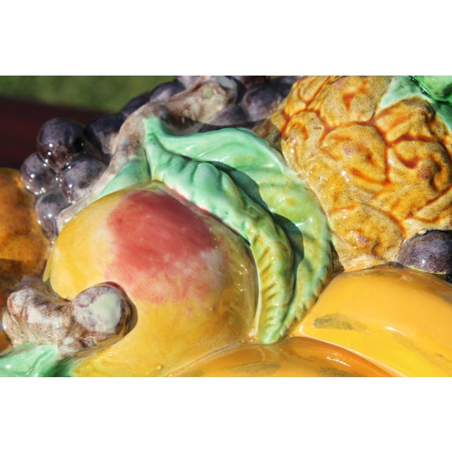 Bordallo Pinheiro Ceramic Fruit Basket Serving Dish For Sale - Image 11 of 15