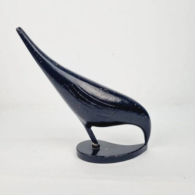 Metal Iron Sculpture Depicting a Raven, 1960s For Sale - Image 7 of 8