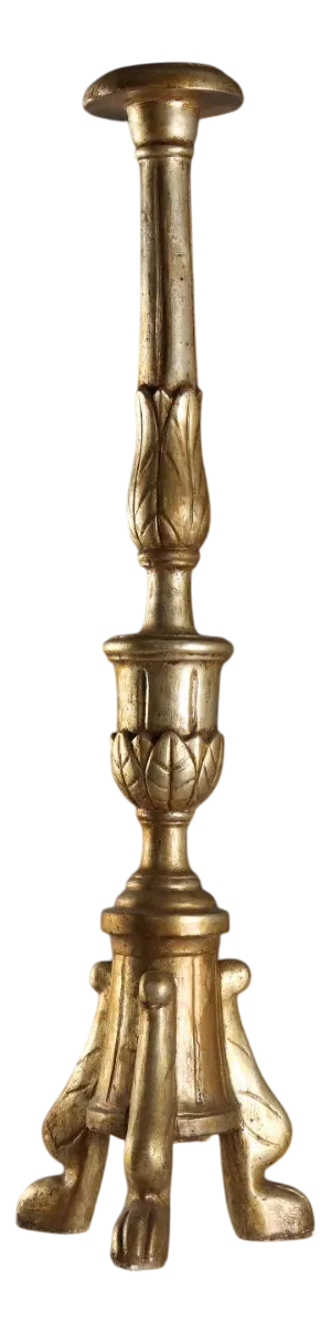 Carved and Gilded Wooden Torch Holders, Set of 2