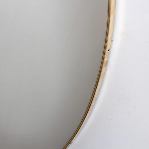 Vintage Italian Wall Mirror with Brass Frame in the style of Gio Ponti, 1960s For Sale - Image 11 of 16