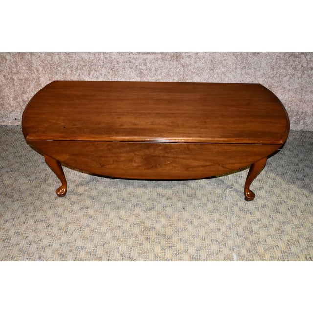 Vintage Ethan Allen Queen Anne Style Cherry Drop Leaf Coffee Table