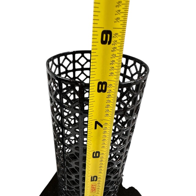 Mid-Century Modern 1950s Metal Mesh Taper Candle Holders With Custom Sparkle Powder Coat For Sale - Image 3 of 8