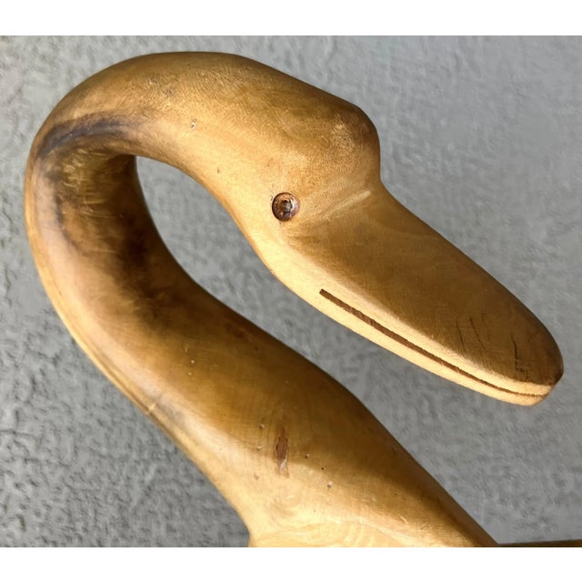 Mid 20th-Century Hand-Hewn Swan-Shaped Decorative Wooden Bowl / Cachepot, Mexico For Sale - Image 13 of 18
