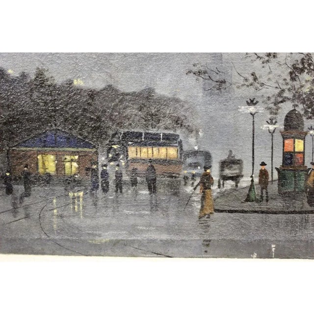 Animated View of Paris in the Evening, 1900, Oil on Canvas, Framed For Sale - Image 8 of 10