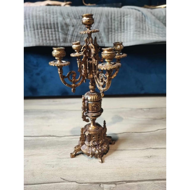 Art Nouveau Brass Candleholder For Sale - Image 6 of 9