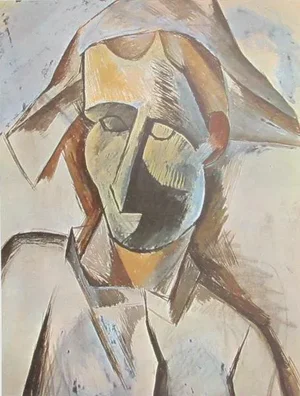 1980s "Head of a Harlequin" Lithograph After Pablo Picasso