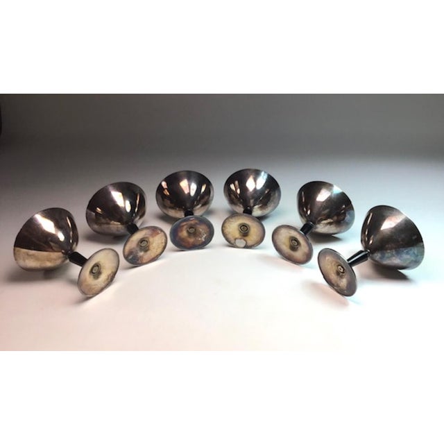 1930s Modernist Metal Cocktail Glasses by Folke Arström for Gab, 1930s, Set of 6 For Sale - Image 5 of 11