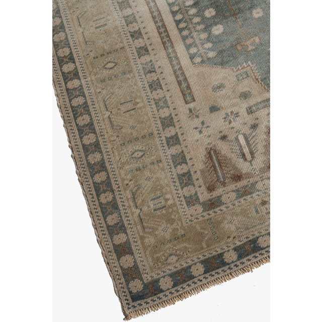 Vintage Circa 1940 Beige Turkish Oushak Hand Knotted Wool Rug 5'7 X 10'2 For Sale In New York - Image 6 of 12