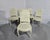 A very nice set of six French painted dining chairs, bergere seats and backs, painted in Farrow and Ball french grey, in...