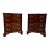 Vintage Councill Furniture Chippendale Solid Mahogany Nightstands Bedside Tables For Sale
