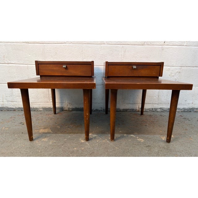 Brown Mid-Century "Accord" End Tables by Merton Gershun for American of Martinsville For Sale - Image 8 of 17