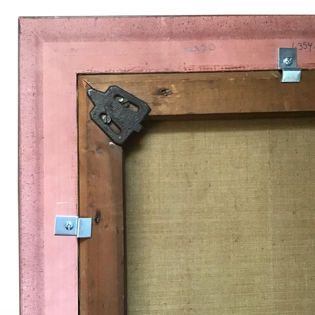 Yellow Vintage English Framed Oil Painting of Daffodils in a Brown Jar For Sale - Image 8 of 9