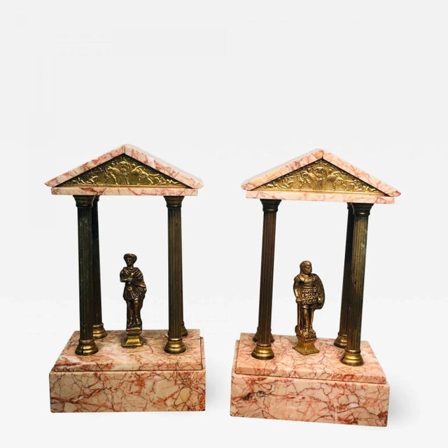 Mid 20th Century Neoclassical Bookends With Marble Stands - a Pair For Sale - Image 10 of 10