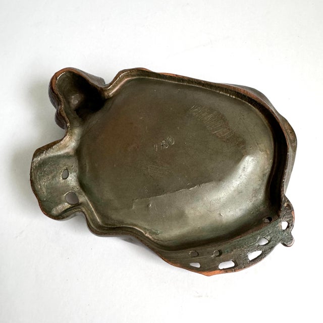 Metal Art Nouveau Tray Bronze Woman Catchall Dish French Villanis For Sale - Image 7 of 8