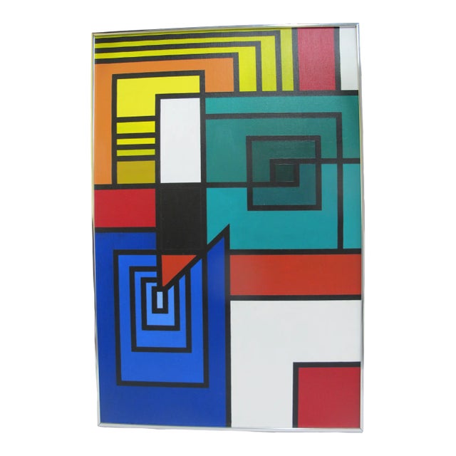 Mondrian Bauhaus Style Vintage Mid Century Modern Colorblock
